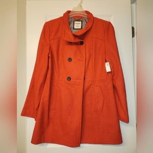 Old Navy Orange Wool Coat
